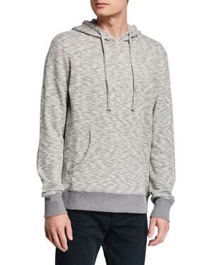 Slate & Stone Men's Heather Gray Marled Pullover Hoodie M Cotton Blend Casual